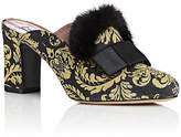 Thumbnail for your product : Tabitha Simmons WOMEN'S ANYA MINK-TRIMMED DAMASK MULES