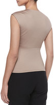 Thumbnail for your product : Paule Ka Sleeveless Three-Bow Top, Beige