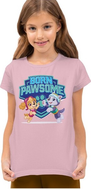 Paw Patrol PawPatrolBornPawsomeSkye&EverestKidsTShirtForYouthPinkLarge