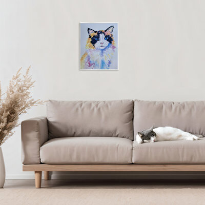 Ebern Designs Calico Cat Portrait Wall Plaque, design by Tatiana Roberts
