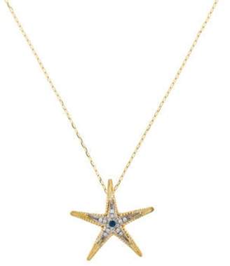 Sapphire & Diamond Starfish Pendant Necklace yellow Sapphire & Diamond Starfish Pendant Necklace