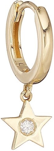 Andrea Fohrman Celestial Star 18K Gold & Diamond Huggie Hoop
