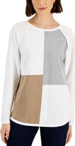 Thumbnail for your product : Karen Scott Petite Colorblocked Patchwork Sweater, Created for Macy's