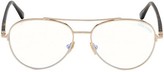 Thumbnail for your product : Tom Ford 55MM Round Blue Block Optical Glasses