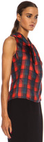 Thumbnail for your product : Altuzarra Xanthos Silk Top in Blue & Red Check