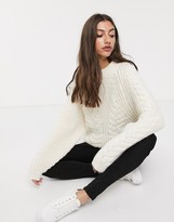 Thumbnail for your product : Asos Tall ASOS DESIGN Tall premium oversized cable jumper