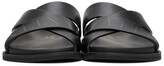 Thumbnail for your product : Valentino Garavani Black Calfskin 'VLTN' Slides
