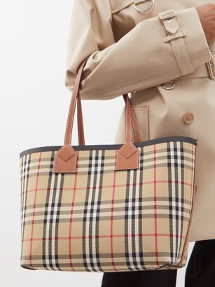 Burberry London Small Heritage-check Canvas Tote Bag