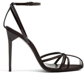 Saint Laurent Freja Crystal Embellished Sandals - Womens - Black