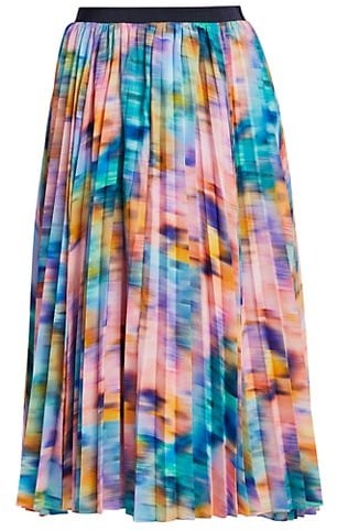 Tanya Taylor Primrose Pleated Printed Skirt