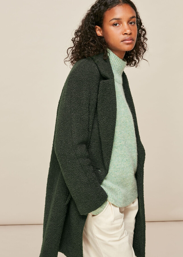 green boucle jacket
