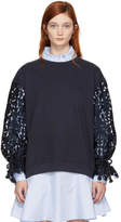 See by Chloé Navy Broderie Anglaise Sweatshirt