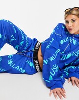 Thumbnail for your product : House of Holland House of Holland logo print co-ord trackies in blue