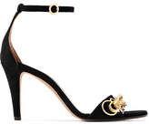 Thumbnail for your product : Chloé Reese Chain-embellished Suede Sandals - Black
