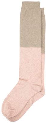 Oliver Bonas Colour Block Long Shimmer Socks