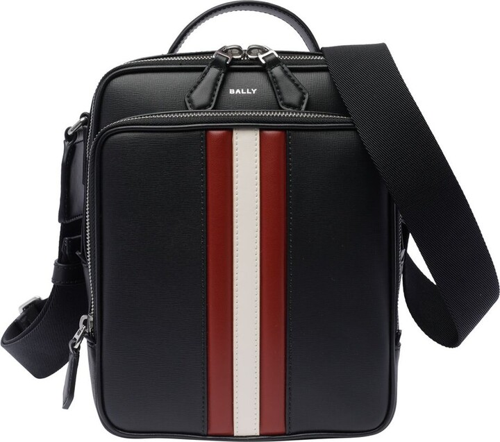 Bally Logo Printed Zip-Up Messenger Bag