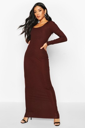 long sleeve maxi ribbed dress