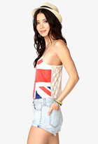 Thumbnail for your product : Forever 21 Cropped British Flag Cami