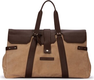 Brunello Cucinelli Logo Plaque Holdall in Brown for Men Mens Bags Duffel bags and weekend bags 