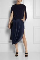 Thumbnail for your product : J.W.Anderson Pleated leather-effect neoprene tulip skirt
