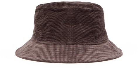 Acne Studios Logo Embroidered Corduroy Bucket Hat Brown Shopstyle