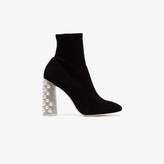 Thumbnail for your product : Sophia Webster Black Felicity crystal heel 100 suede boots