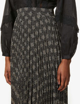 Thumbnail for your product : Sessun Nu Coleen pleated high-waisted woven midi skirt