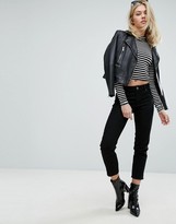 Thumbnail for your product : Dr. Denim Crop High Neck Stripe Top