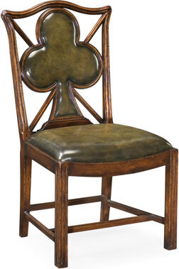 Jonathan Charles Fine Furniture Windsor Genuine Leather Upholstered Dining Chair