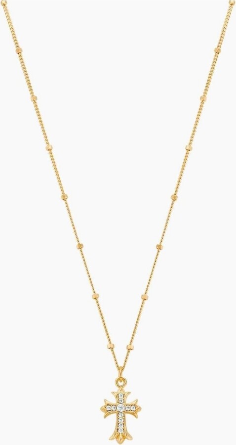 Bearfruit Jewelry Sterling Silver 18k Gold Plated Isla Cross Necklace Faith Jewelry