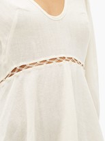 Thumbnail for your product : Fil De Vie Market Empire-waist Linen Midi Dress - Cream
