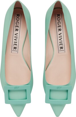 【関税&送料込】Roger Vivier Gommettine Ball 05 Gommettine Ball denim ballet flats in blue - Roger Vivier