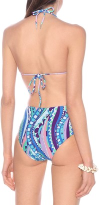 Emilio Pucci Beach Printed triangle bikini top