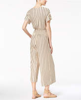Thumbnail for your product : Marella Linen Smocked Wide-Leg Surplice Jumpsuit