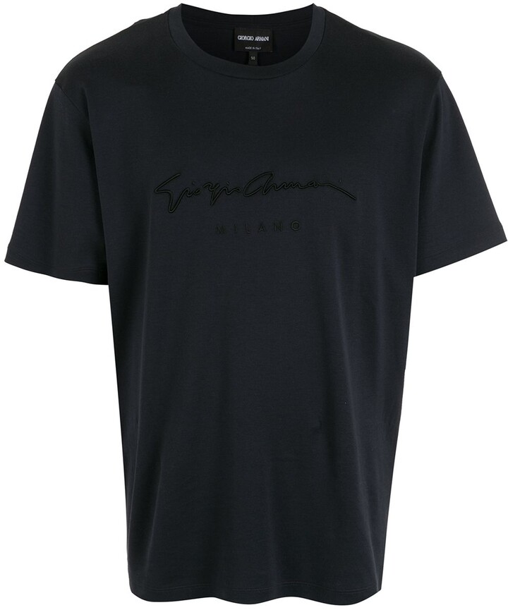 Armani Embroidered Logo-Print T-Shirt