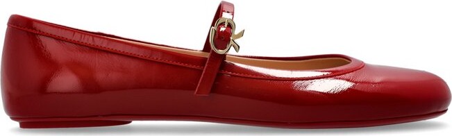 Gianvito Rossi Carla Buckle-Strap Ballerina Shoes