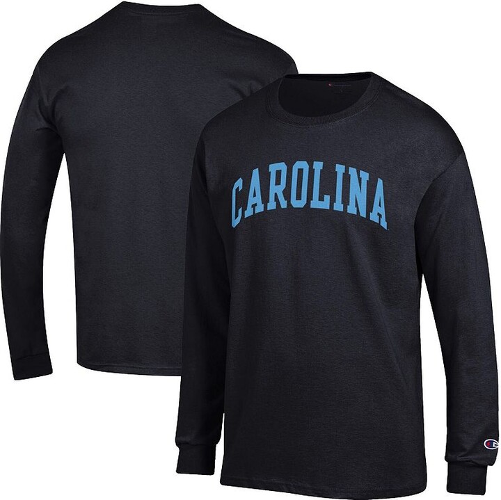 Men's Champion Black North Carolina Tar Heels Basic Arch Long Sleeve T-Shirt