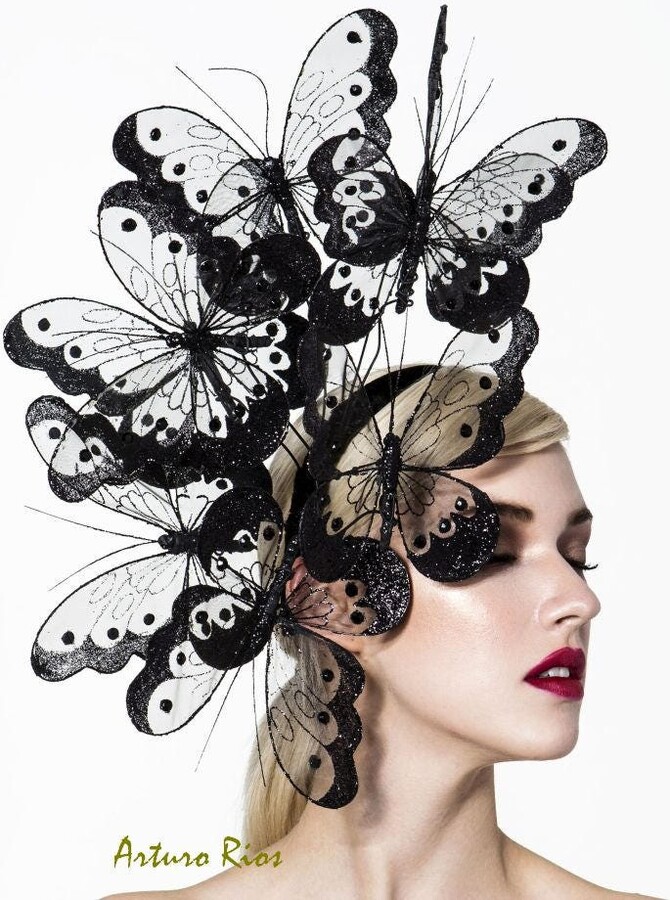 Etsy Black Butterflies Headpiece, Couture Butterfly Fascinator, Derby Melbourne Cup Fascinator