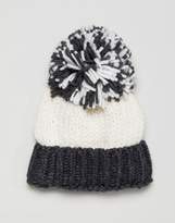 Thumbnail for your product : Helene Berman Turn Up Beanie with Oversized Pom Pom in White