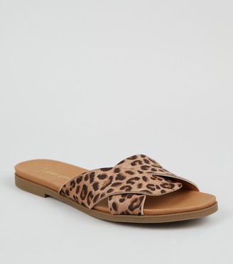 leopard print sandals wide fit