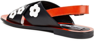 McQ Floral-appliqued Leather Sandals