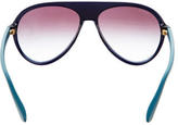 Thumbnail for your product : Versace Logo-Embellished Aviator Sunglasses w/ Tags