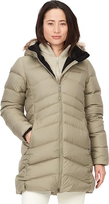 Alpine Swiss Duffy Women's Wool Coat Fur Trim Hooded Parka Jacket
