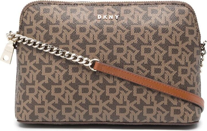 DKNY Bryant Medium Flap Crossbody Chino/Caramel, Crossbody Bag