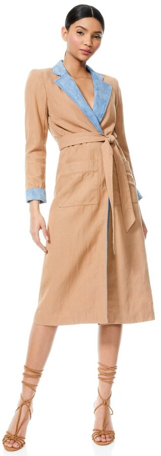 tie waist camel coat