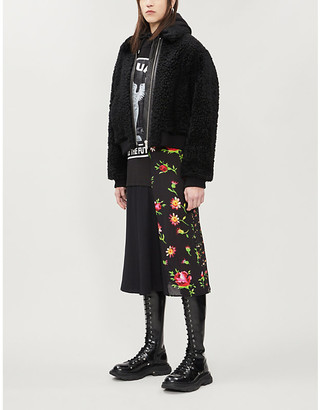 McQ Boxy-fit cropped shearling jacket
