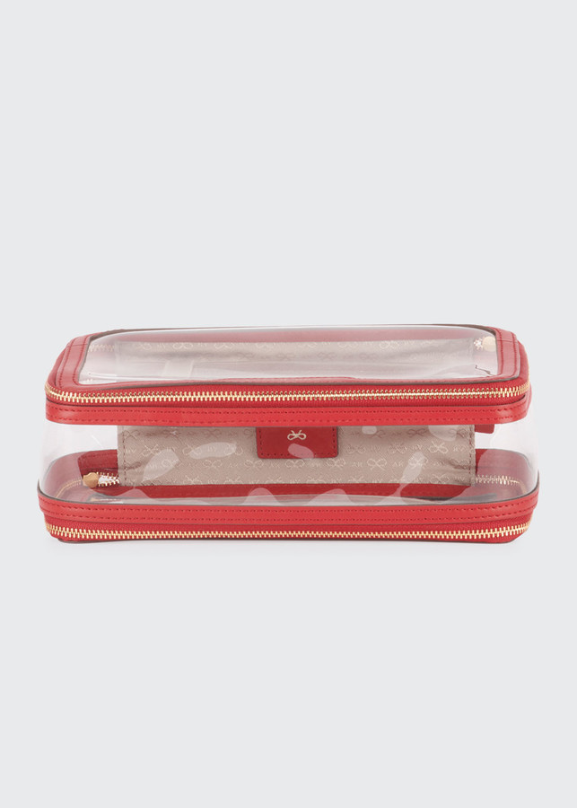 Anya Hindmarch Inflight SeeThrough Cosmetics Bag, Red ShopStyle