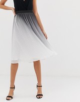 Thumbnail for your product : Chi Chi London pleated colour block midi skirt in monochrome dip dye effect