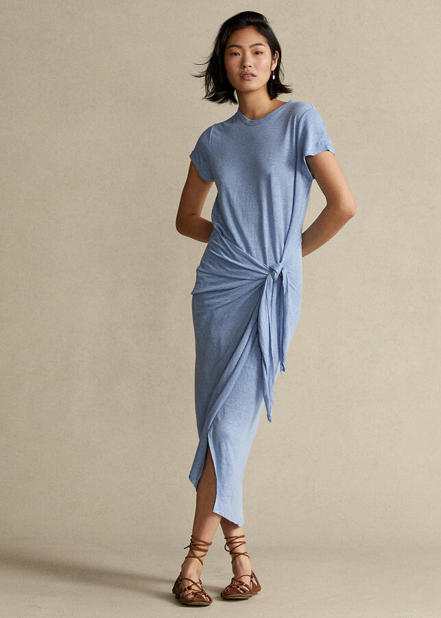 Ralph Lauren Linen Tee Wrap Dress - ShopStyle