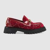 Thumbnail for your product : Gucci GG velvet lug sole loafer
